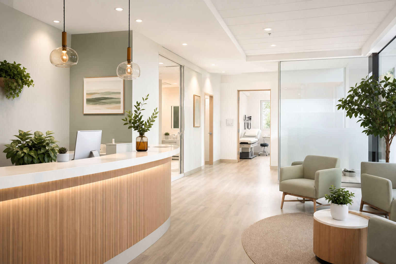 Modern clinic reception interior